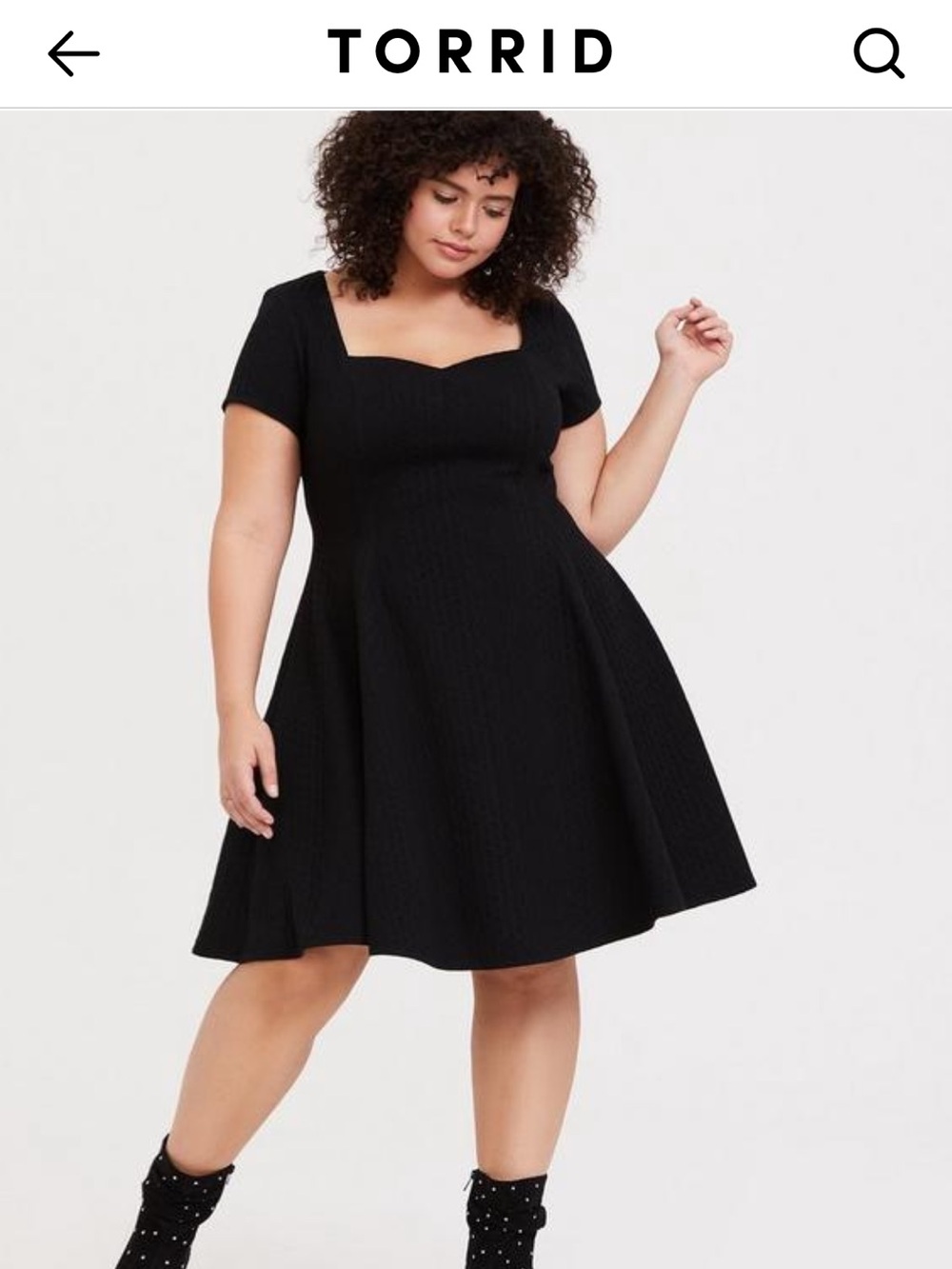 torrid Black Square Neck Fit & Flare Mini Dress